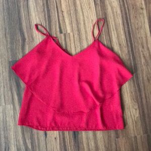 Red flowy tier tank top